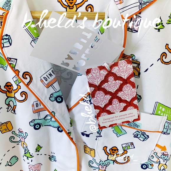 Roller Rabbit On The Road Polo Pajamas in White Size X-Small (XS) Brand New NWT - Picture 4 of 16